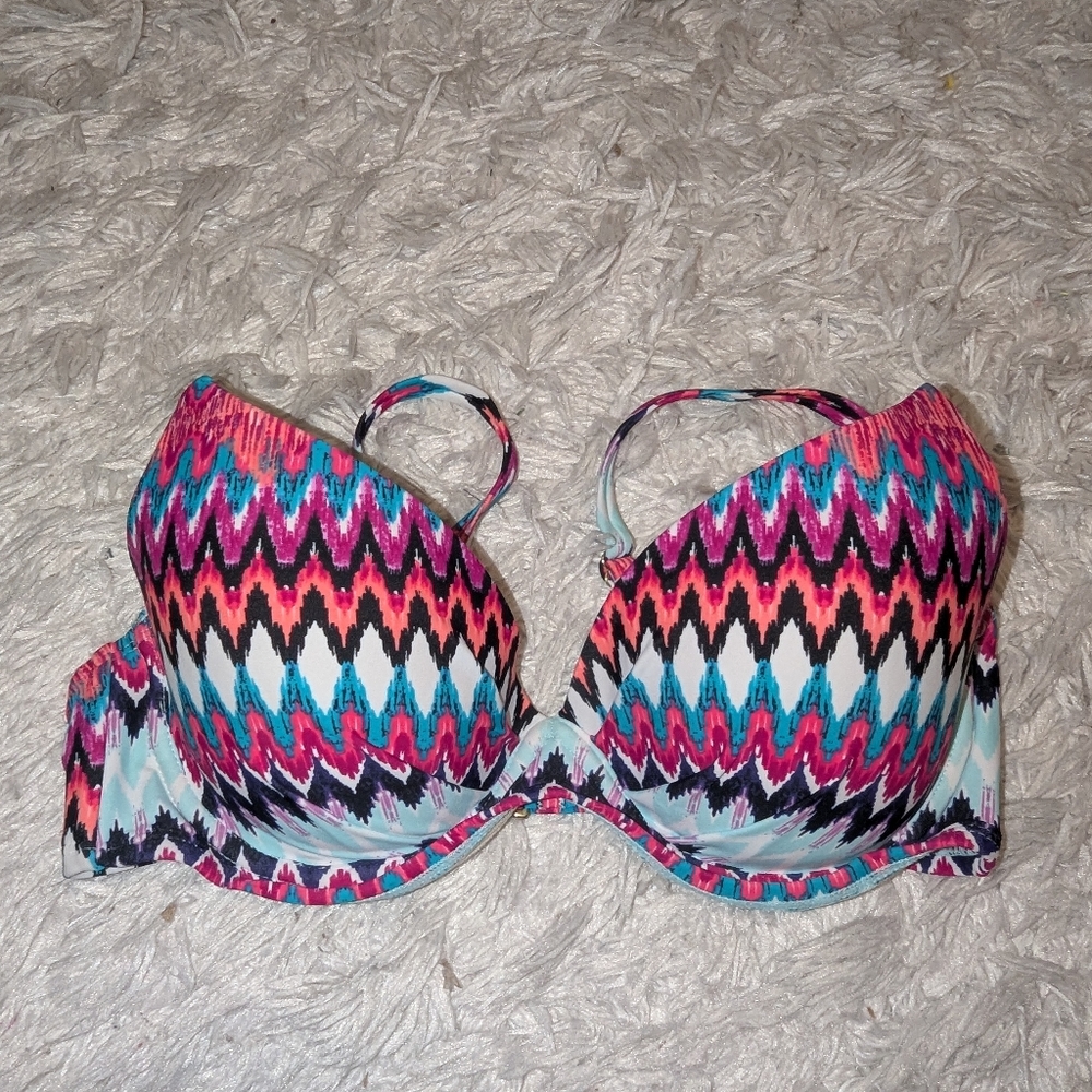 Nwt Merona Colorful Zigzag Pattern Bikini Top Sz Xs